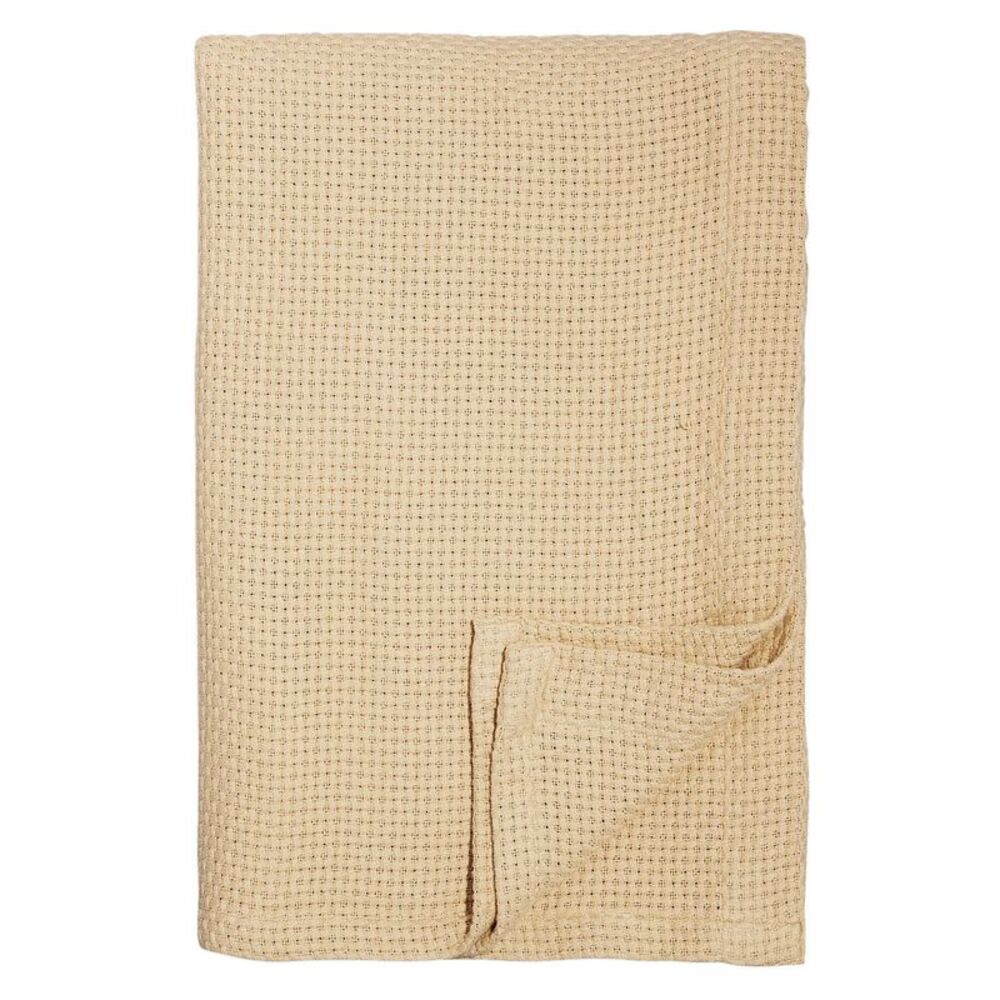 Sky Bedding Basketweave Cotton Full/Queen Blanket Tan - NWT $225